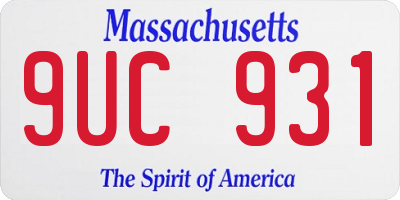 MA license plate 9UC931