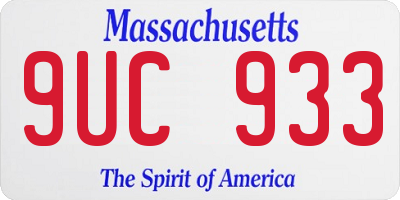 MA license plate 9UC933
