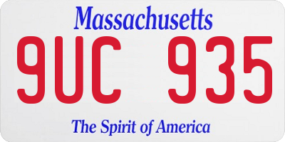 MA license plate 9UC935