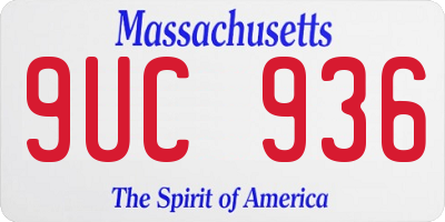 MA license plate 9UC936