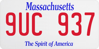 MA license plate 9UC937