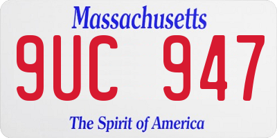 MA license plate 9UC947