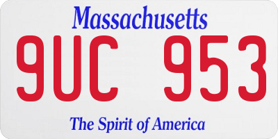 MA license plate 9UC953