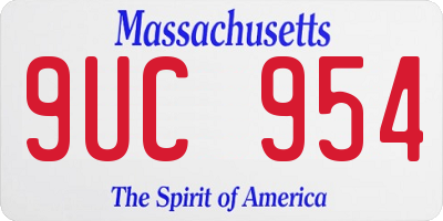 MA license plate 9UC954