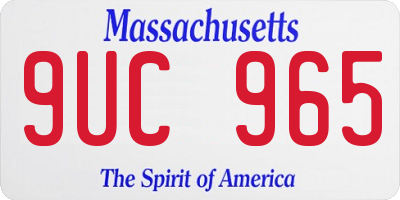 MA license plate 9UC965