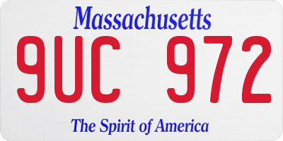 MA license plate 9UC972