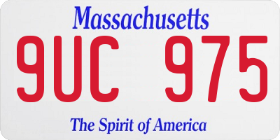 MA license plate 9UC975