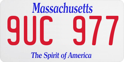 MA license plate 9UC977