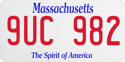 MA license plate 9UC982