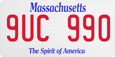 MA license plate 9UC990