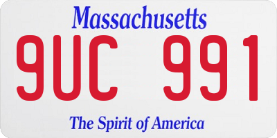 MA license plate 9UC991
