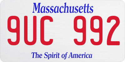 MA license plate 9UC992