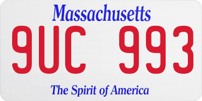 MA license plate 9UC993