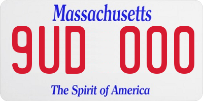 MA license plate 9UD000