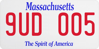 MA license plate 9UD005