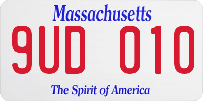MA license plate 9UD010