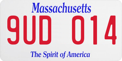 MA license plate 9UD014