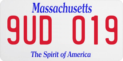 MA license plate 9UD019