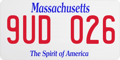 MA license plate 9UD026