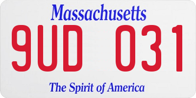 MA license plate 9UD031