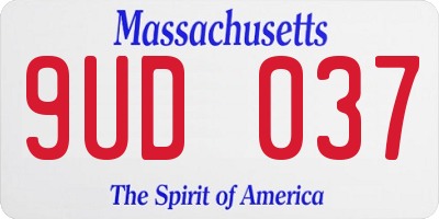 MA license plate 9UD037