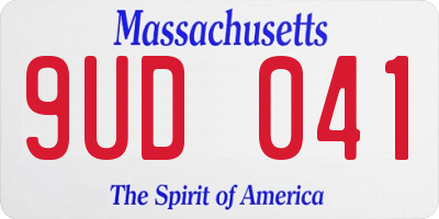 MA license plate 9UD041