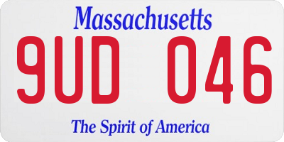 MA license plate 9UD046