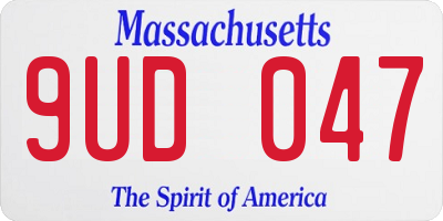 MA license plate 9UD047