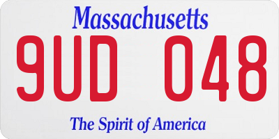 MA license plate 9UD048