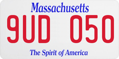 MA license plate 9UD050