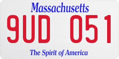 MA license plate 9UD051