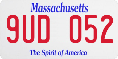 MA license plate 9UD052