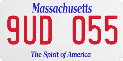 MA license plate 9UD055
