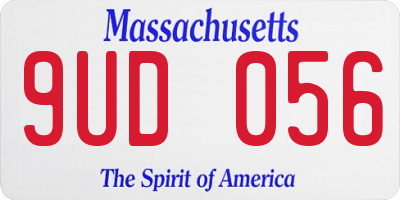 MA license plate 9UD056