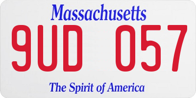 MA license plate 9UD057