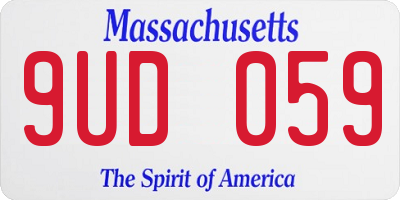 MA license plate 9UD059