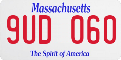 MA license plate 9UD060