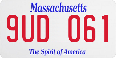 MA license plate 9UD061