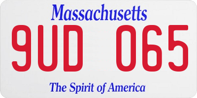 MA license plate 9UD065