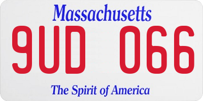 MA license plate 9UD066