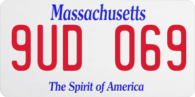 MA license plate 9UD069