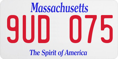 MA license plate 9UD075