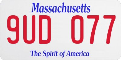 MA license plate 9UD077