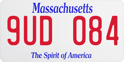 MA license plate 9UD084