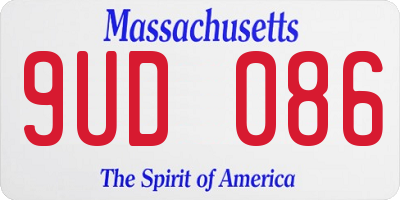 MA license plate 9UD086
