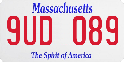 MA license plate 9UD089
