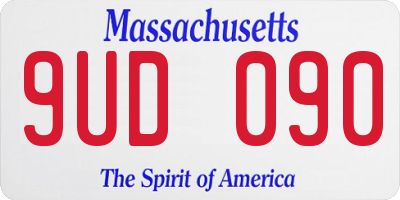 MA license plate 9UD090