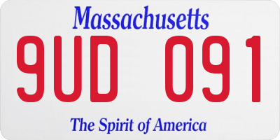 MA license plate 9UD091