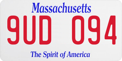 MA license plate 9UD094
