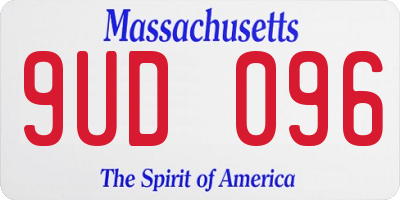 MA license plate 9UD096